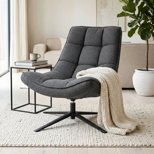 Sill�n giratorio de tela (Asiento 43 cm) Oxxo Gris antracita