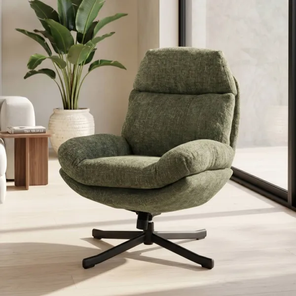 Fauteuil pivotant tissu (Assise 49 cm) Moor Vert fonc�