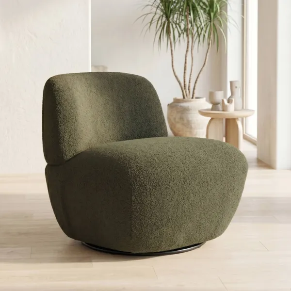 Fauteuil pivotant bouclette (Assise 45 cm) Nyxor Vert fonc�