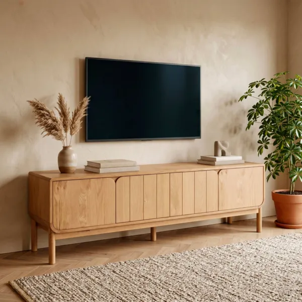 Mobile TV 4 ante in rovere (180 x 55 cm) Tulum Naturale