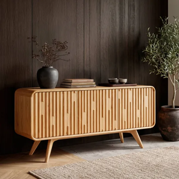 Buffet 3 deuren massief eiken (165 x 80 cm) Bilbao Natuurlijk