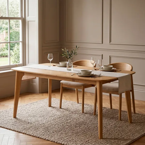 Mesa de comedor rectangular extensible roble (140 cm) Bilbao Natural