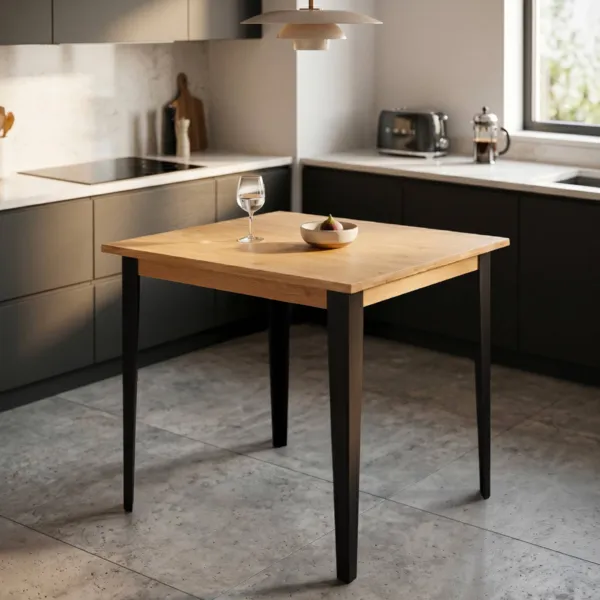 Table de bar carr�e ch�ne massif (H90 cm) Bristol Naturel