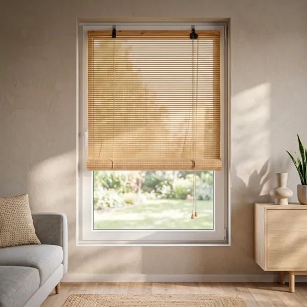 Store enrouleur � lattes (120 x 180 cm) Bambou Beige