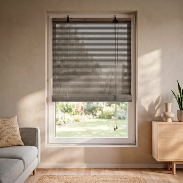 Bambusrollo (90 x H180 cm) Bambou Hellgrau/Dunkelgrau