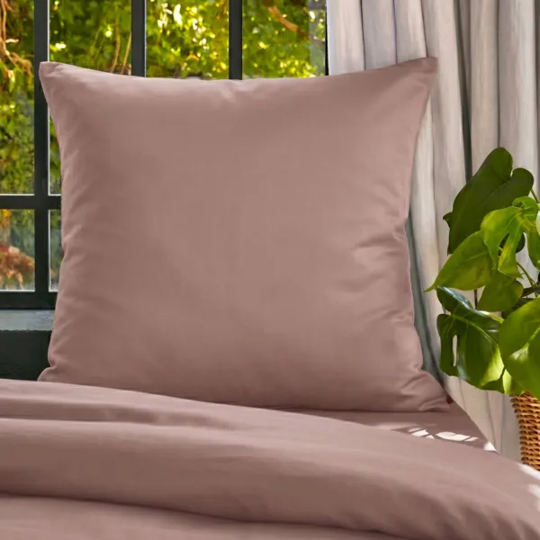 Federa per cuscino da letto quadrata in lyocell Tencel� lavato (80 x 80 cm) Olivia Rosa blush
