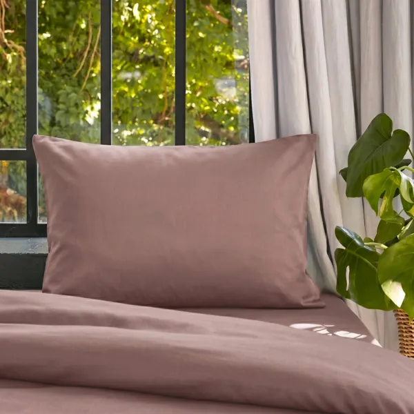 Funda de almohada rectangular lyocell Tencel� lavado (50 x 80 cm) Olivia Rosa rubor