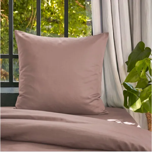 Taie d'oreiller carr�e lyocell Tencel� lav� (63 x 63 cm) Olivia Rose blush