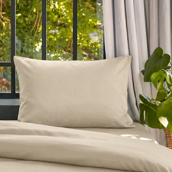 Funda de almohada rectangular lyocell Tencel� lavado (50 x 70 cm) Olivia Beige pampa