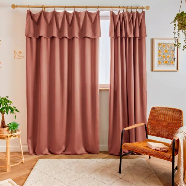 Justerbart lyocell Tencel� gardin (140 x max 270 cm) Olivia Terracotta