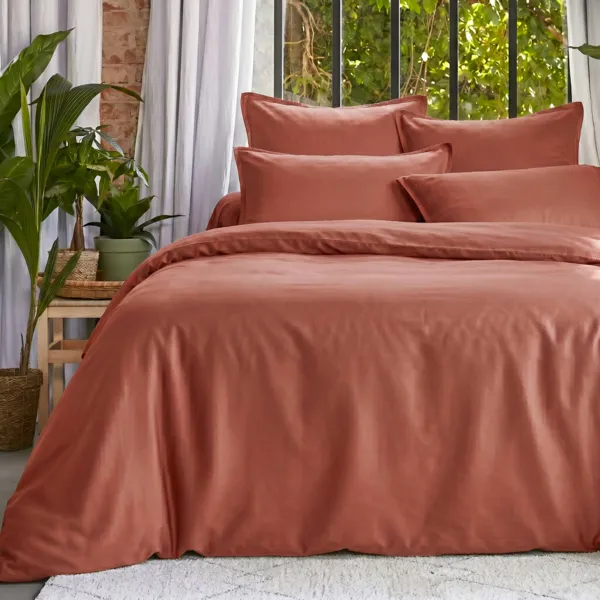 Lyocell Tencel� vasket dynebetr�k (280 x 240 cm) Olivia Terracotta