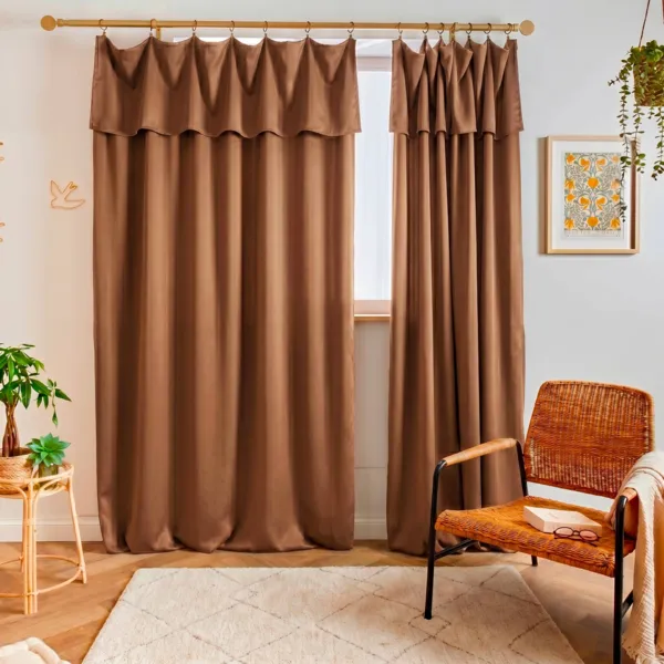 Rideau lyocell Tencel� ajustable (140 x max 270 cm) Olivia Camel