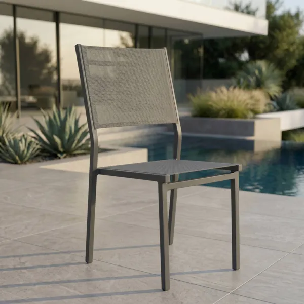 Chaise de jardin aluminium empilable Murano Gris anthracite