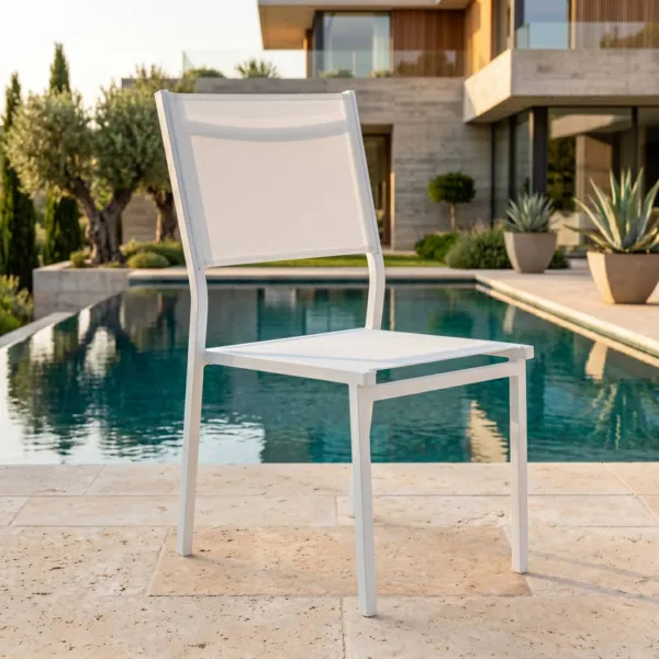 Silla de jard�n alu apilable Murano - Blanco