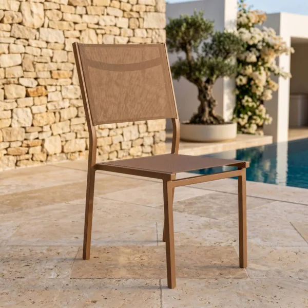 Silla de jard�n apilable de aluminio Murano Bronce