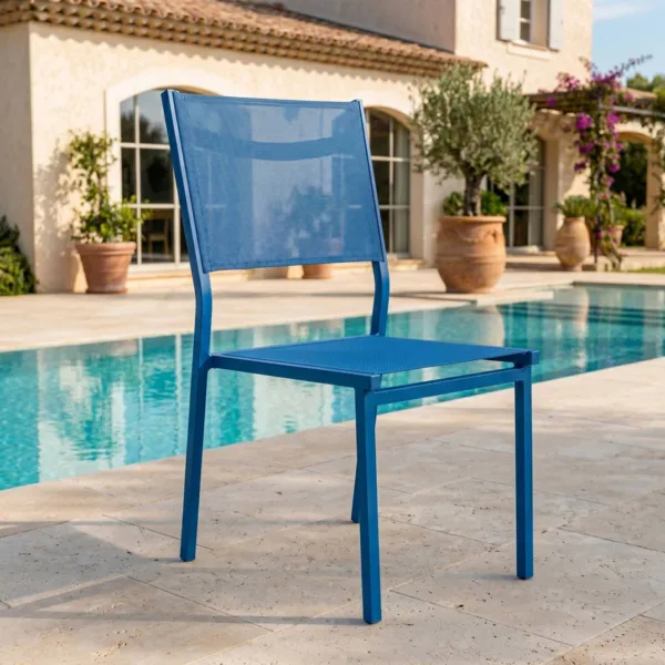 Chaise de jardin aluminium empilable Murano Bleu p�trole