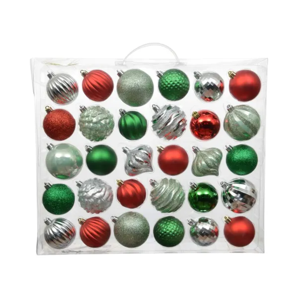 Weihnachtsbaum-Deko-Set (30 Kugeln) Ag�na Stechpalmen-Gr�n, Minze und Silber