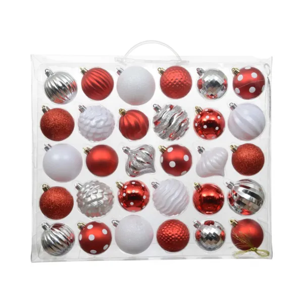Kit di addobbi natalizi per albero di Natale (30 palline) Ag�na Bianco, rosso e argento