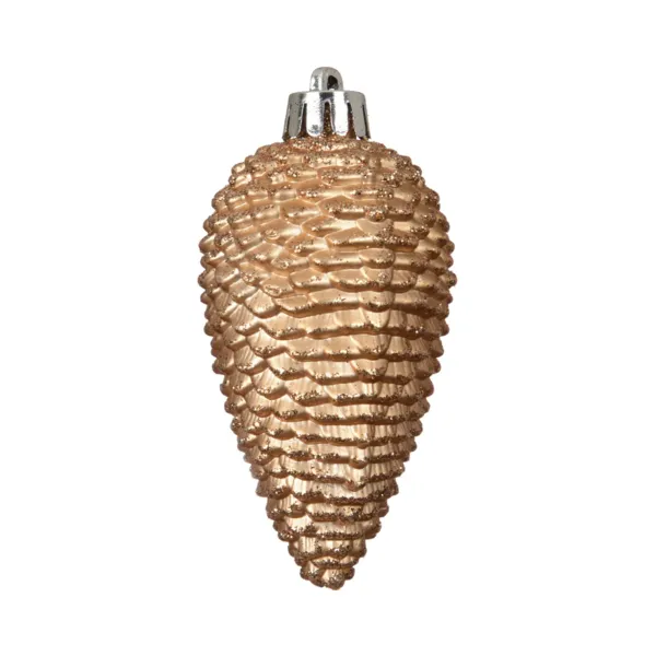Set van 6 hangende dennenappels (H8 cm) Aravis Karamel