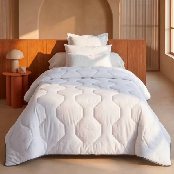 N�rdico extra c�lido en percal de algod�n (140 x 200 cm) Galaxie Blanco