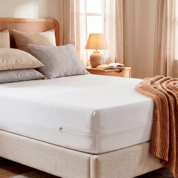 Housse de matelas int�grale anti-punaises de lit (160 x 200 cm) Ombeline Blanche