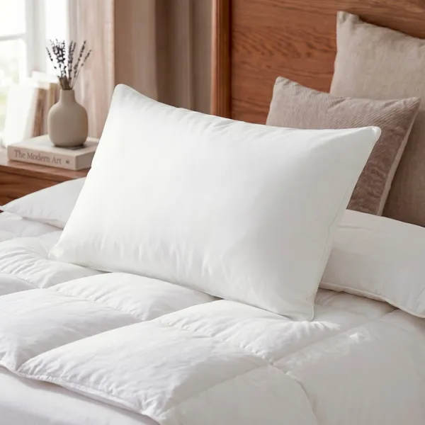 Lote de 2 fundas para almohadas rectangulares Mullidas anti-�caros Blanco