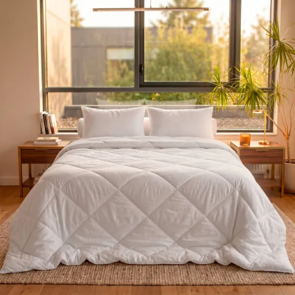 Couette Chaude (240 x 220 cm) Microfibre Lavable � 95�C Blanche