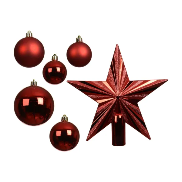Kit di addobbi natalizi per albero di Natale (30 pezzi) Aravis Rosso