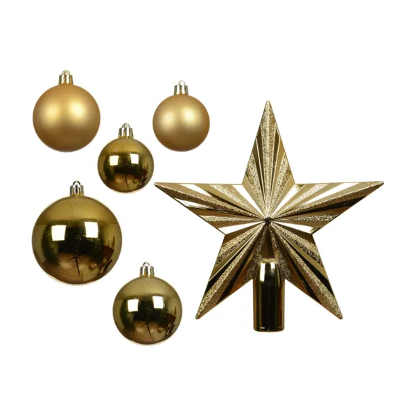 Kit di addobbi natalizi per albero (30 pezzi) Aravis Oro chiaro