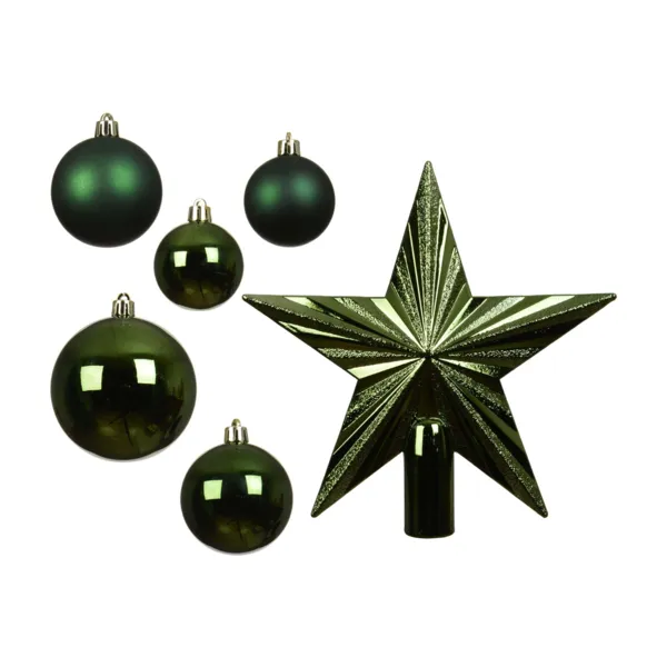 Kit de decoraci�n para �rbol de Navidad (30 piezas) Aravis Verde Pino