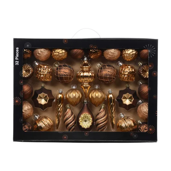 Kit de d�coration de sapin (32 pi�ces) Harmonie Brun caf�