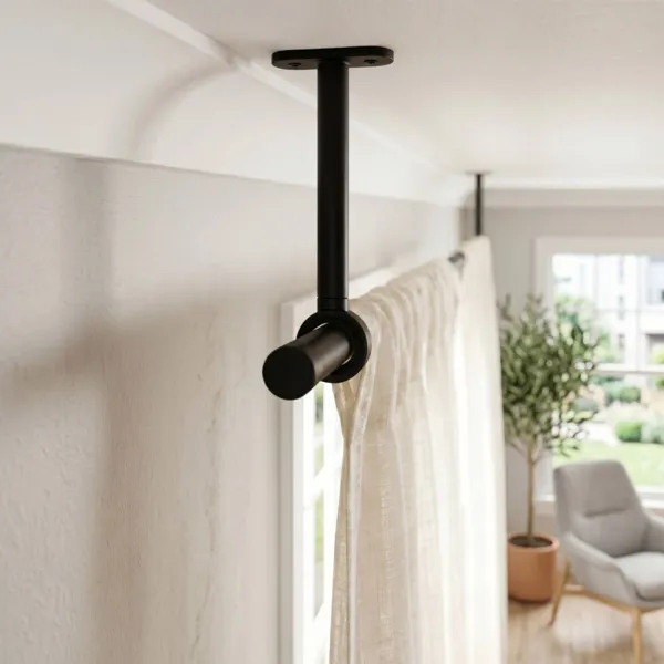 Lote de 2 soportes simples  (L150 / D20 mm) Negro Mate
