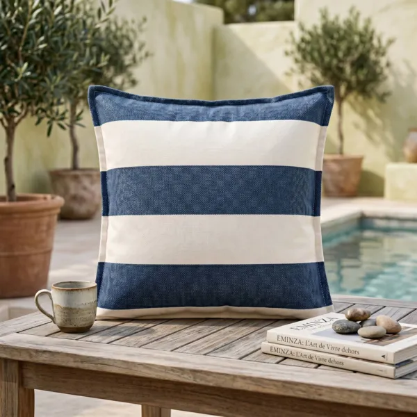 Vandafvisende firkantet udend�rs pudebetr�k (45 x 45 cm) Noa Midnight Blue