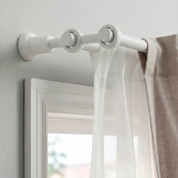 Soporte doble madera (L215 / D28 mm) Nils Blanco