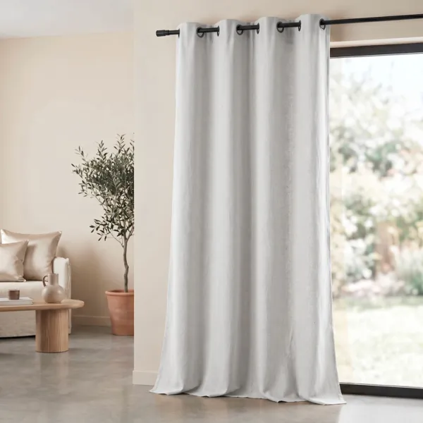 Gewebter Baumwollvorhang (140 x 260 cm) Monaco Cremewei�