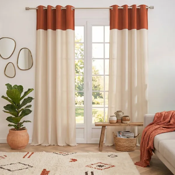 Rideau bouclette (140 x 240 cm) Ava Terracotta
