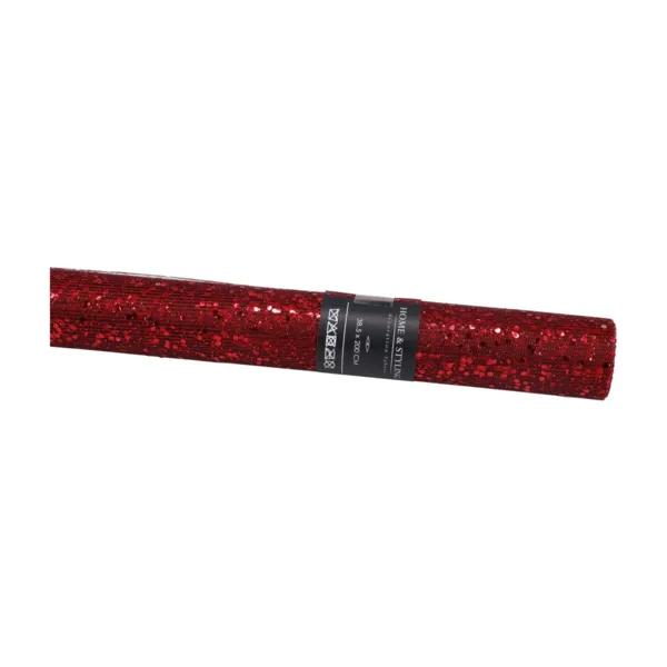 Runner da tavolo addobbi natalizi (200 x 38 cm) Glitterato festivo Bordeaux