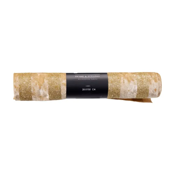 Tischl�ufer Weihnachten (150 x 28 cm) Gefrosteter Samt Gold