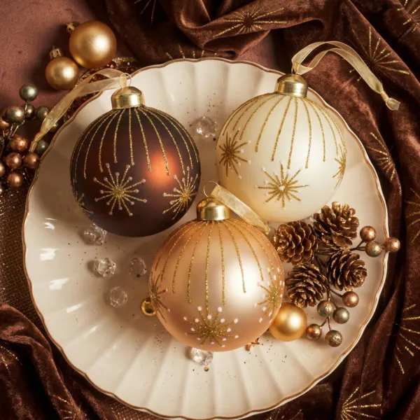 Set von 12 Weihnachtskugeln aus Glas (D80 mm) Weihnachtsfest Mehrfarbig