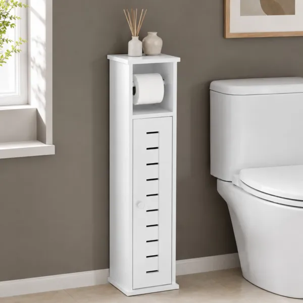 Mobile portarotolo carta igienica con riserva (H75 cm) Santorin Bianco
