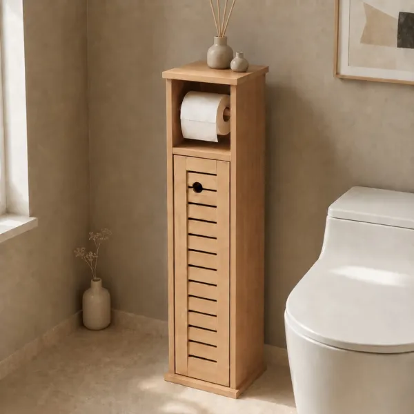Mueble portarrollos de papel higi�nico con reserva (H75 cm) Trinidad Natural