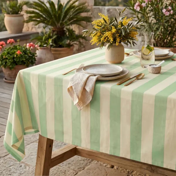 Rechteckige Tischdecke aus beschichteter Baumwolle (150 x 250 cm) Cl�mentine Azurblau