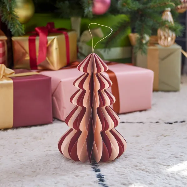 Albero di carta da appendere (H24 cm) chiusura magnetica Vintage Bordeaux