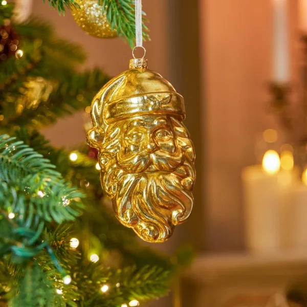 Addobbi natalizi (H13 cm) Santa Klaus Rame effetto metalizzato