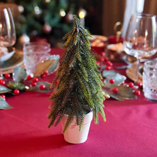 Albero di Natale da tavolo artificiale in vaso (H26 cm) B�lesta Verde glitterato
