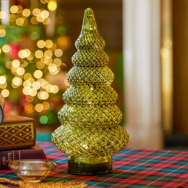Sapin lumineux en verre (D25,5 cm) �ternel Vert