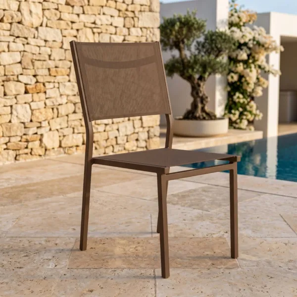 Sedia da giardino impilabile in alluminio Murano Bronzo