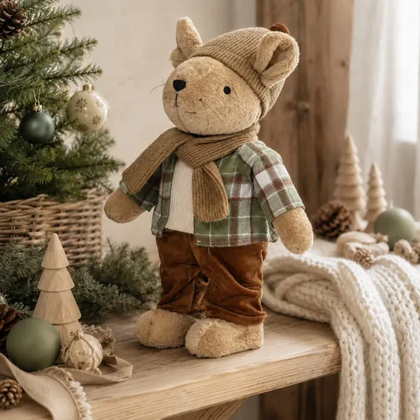 Weihnachtsfigur (H47 cm) Maus Arnold Hellbraun