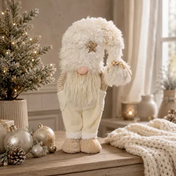 Duende bromista de Navidad (H45 cm) Golmart el escandinavo Marfil
