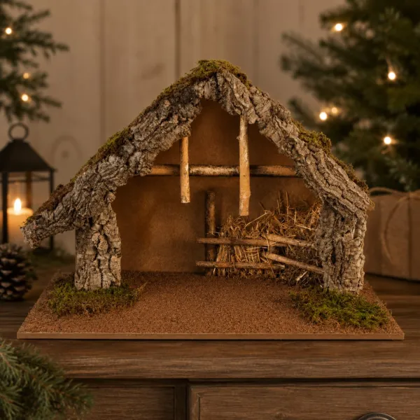 Cr�che de No�l vide lumineuse (H38 cm) Sainte-Camille